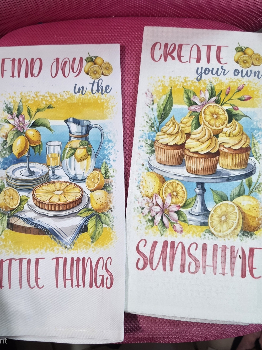 Bright Lemon Kitchen Tea Towels - Set of 2